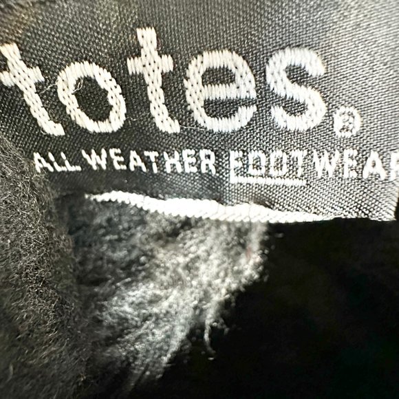 Totes All Weather Footwear Boots Size 11 Black Zip Up Faux Fur Lined - Picture 10 of 13
